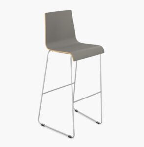 Jinx Chairs And Stools metal skid frame high stool with footrest and laminate shell JINBAL.S