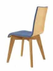Jinx Dyad Chair dining height four leg chair with upholstered inner seat shell and laminate outer seat shell V1757