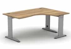 K2C Desks And Workstations core workstation - 800deep and 600deep ends with silver frame and legs - right hand illustrated