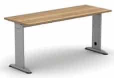 K2C Desks And Workstations freestanding return desk with silver frame and legs