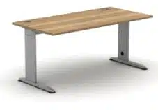 K2C Desks And Workstations rectangular desk with silver frame and legs