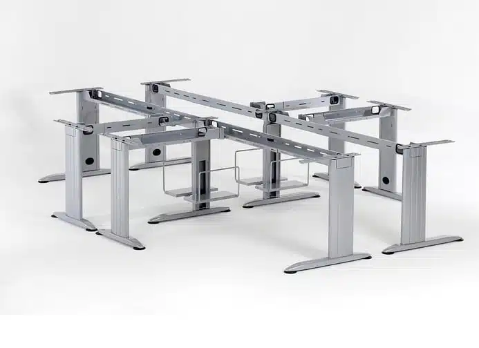 K2C Desks And Workstations underdesk frame shown with optional CPU holders