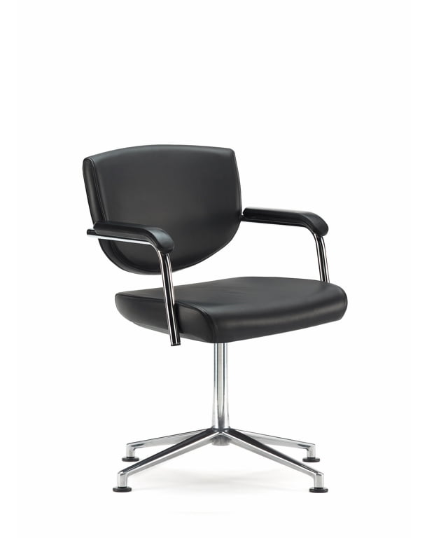 Key Meeting Chair low back with 4 star frame and glides KEY23
