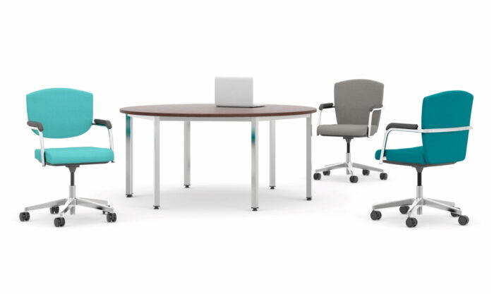 Key Meeting Chair three 5 star base chairs around a meeting table