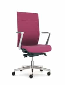 Kind Executive Task Chair with fixed aluminium arms, upholstered seat and back, chrome gas lift and polished bas on castors KDT32C