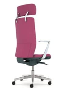Kind Executive Task Chair with headrest, fixed aluminium arms, upholstered seat and back, chrome gas lift and polished bas on castors KDT42C