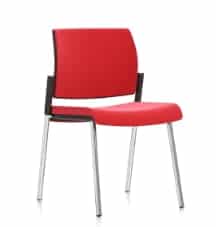 Kind Meeting Chair with upholstered seat and back, no arms shown wiht a chrome 4 leg frame KDMC01B