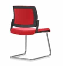 Kind Meeting Chair with upholstered seat and back, no arms shown with a chrome cantilever frame KDMC31B