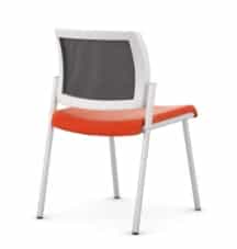 Kind Meeting Chair with upholstered seat and mesh back, no arms shown with a white 4 leg frame KDMC21WB