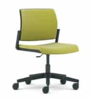 Kind Swivel Chair upholstered seat and back, black base with castors KDMC41B