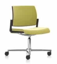 Kind Swivel Chair upholstered seat and back, polished aluminium base with castors KDMC61C