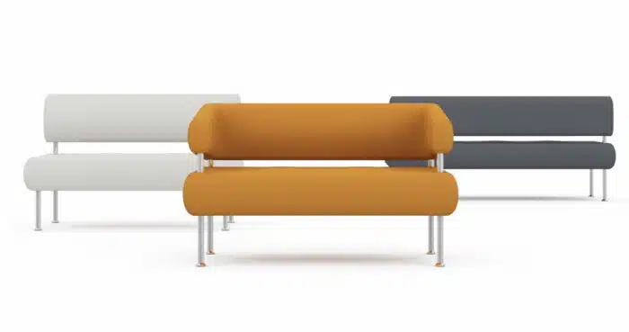 Koko Soft Seating two 2 seater benches and one 2 seater sofa with arms