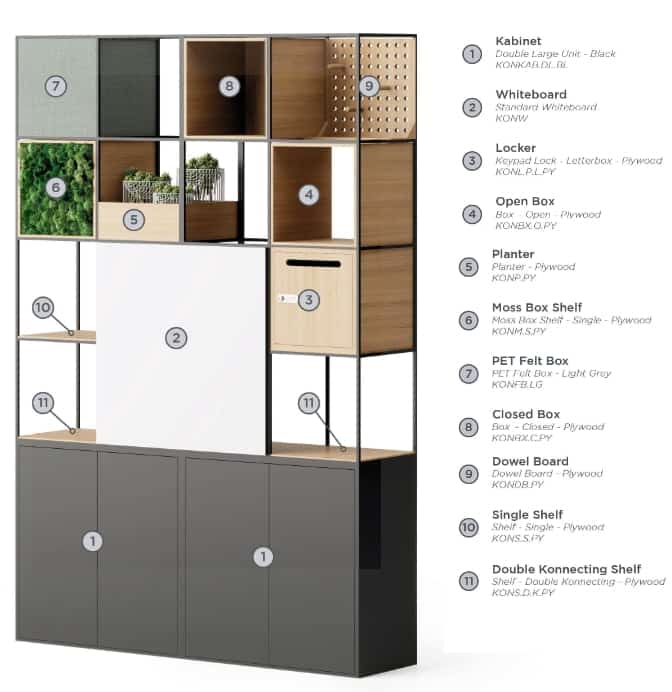 Konnect Storage Wall list of features