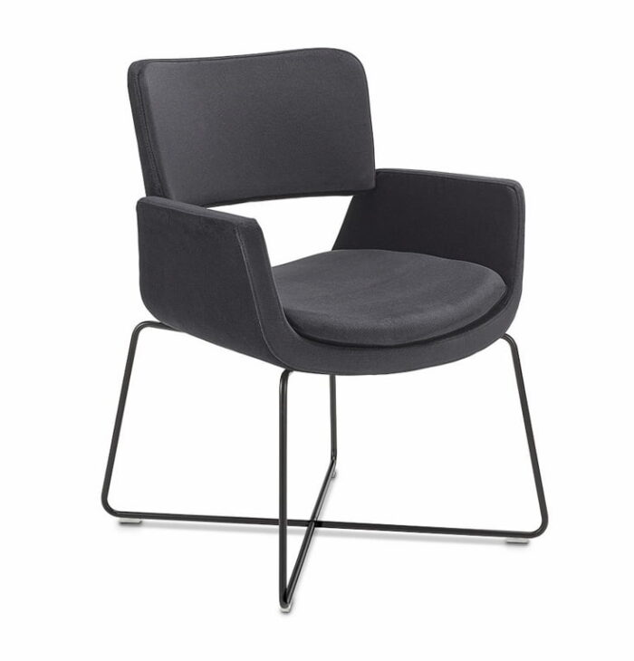 Korus Soft Seating chair with metal wire basde in black