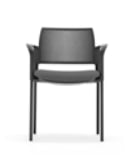 Kyos Chair with arms, plastic back, upholstered seat, and 4 leg frame KS2A