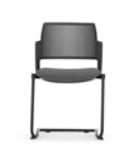 Kyos Chair with plastic back and upholstered seat, no arms and cantilever frame KS5