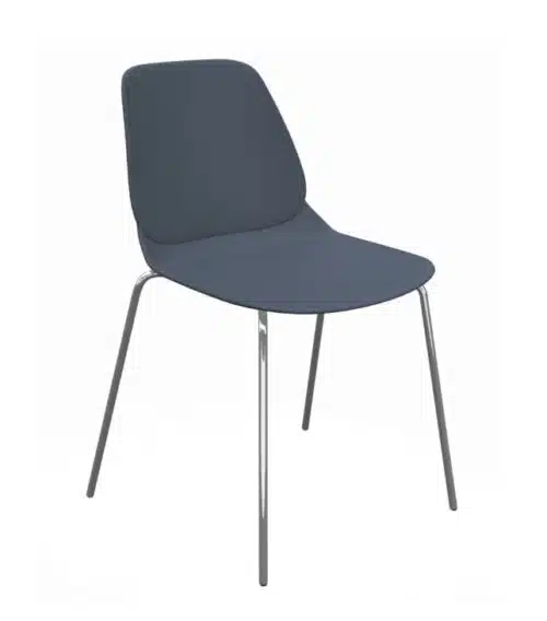 LG4 Chrome Seating diner height chair with plastic shell and 4 leg chrome frame