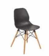 LG4 Wood Seating diner height chair with plastic shell and beech or black finish 4 leg wooden frame LG4C1