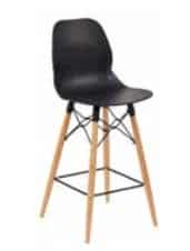 LG4 Wood Seating poseur height chair with plastic shell and beech or black finish 4 leg wooden frame LG4K1