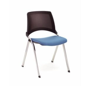La Kendo Conference Chair 4 leg chair with upholstered seat and meshback, no arms KN13B