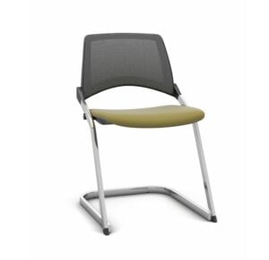 La Kendo Conference Chair cantilever chair with upholstered seat and meshback, no arms KN43B