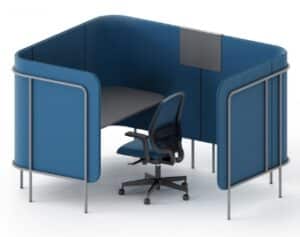 Leaf Pods And Sofas single person three sided focus pod with integrated desk - FOCUS POD XL