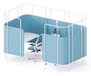 Leaf Pods And Sofas two person focus pod with 2 x integrated desks - FOCUS DOUBLE POD W2