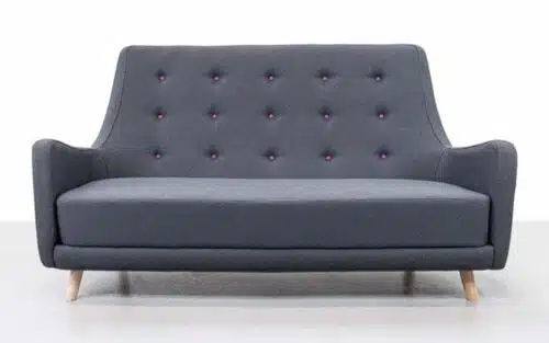 Libby Three Seater Low Back Sofa With Pink Buttons