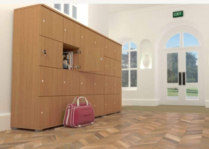 Liberty Lockers 4 compartment high and 6 compartment wide locker units with key locks