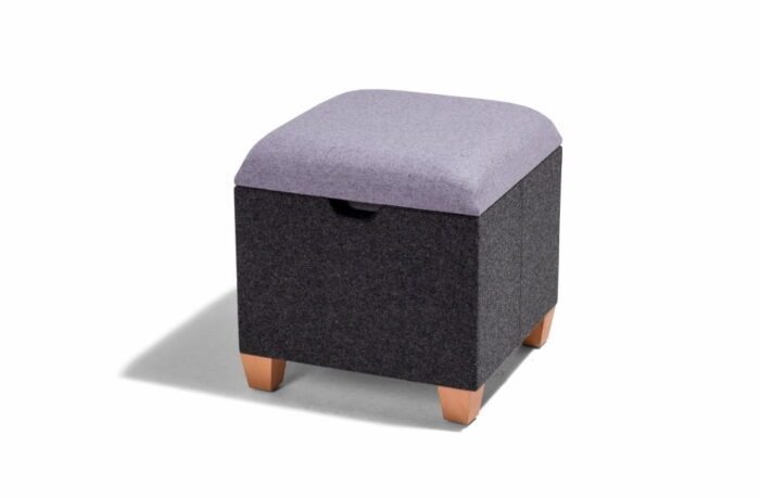 Lily Breakout Stool square storage stool with wooden feet