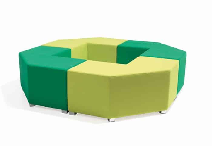 Link Breakout Seating four tangent modules placed together to form a circular seating unit