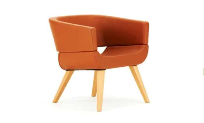 Lola Soft Seating chair with 4 leg wooden base
