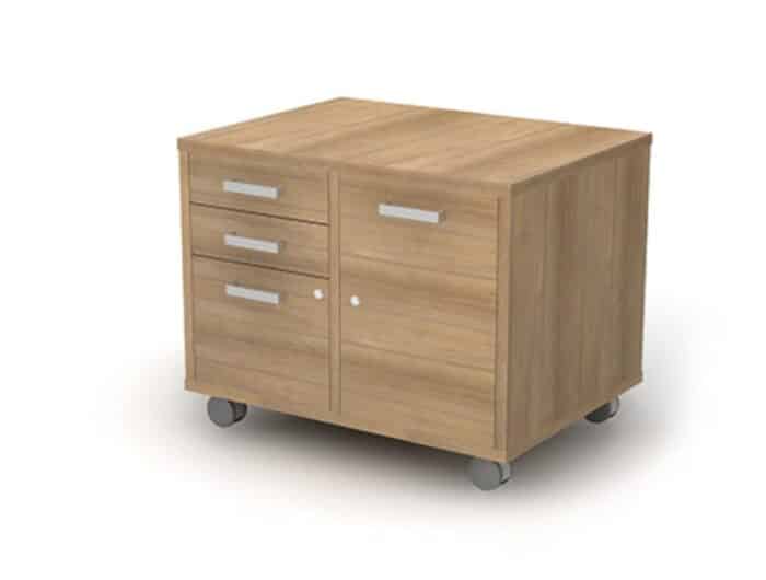 Low Mobile Storage Unit combination unit with one left hand deep drawer and 3 right hand drawers