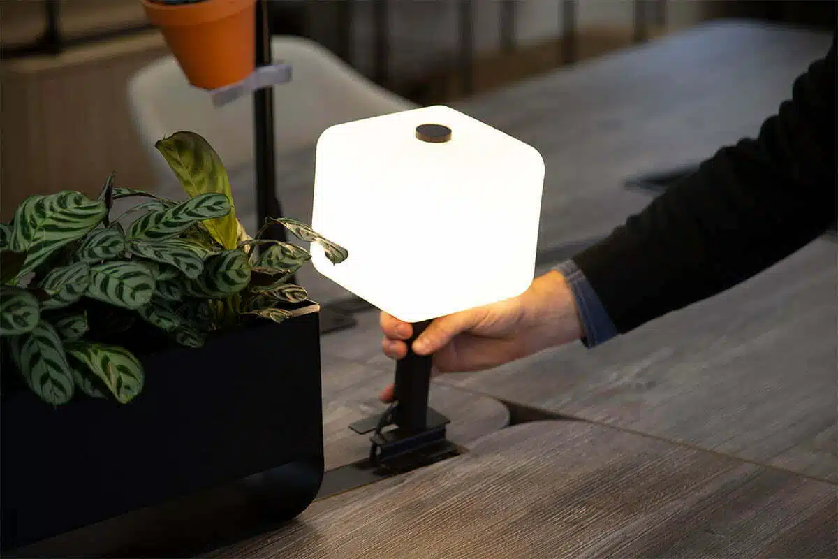 Mallet Light shown being fitted to a Relic at Work desktop