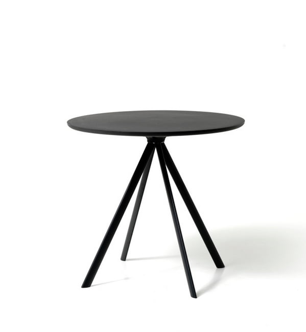 Margarita Breakout Table round 4 leg diner height table with anthracite top and base