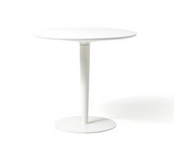 Margarita Breakout Table round diner height table with white top and pedestal base MARBCCOBC74
