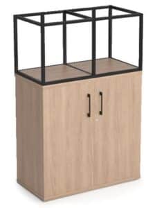 Matrix Storage double column 1 high grid storage frame with base unit cupboard, 2 compartments MXC-11