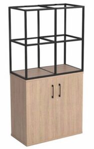 Matrix Storage double column 2 high grid storage frame with base unit cupboard, 4 compartments MXC-22