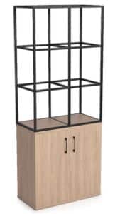 Matrix Storage double column 3 high grid storage frame with base unit cupboard, 6 compartments MXC-33