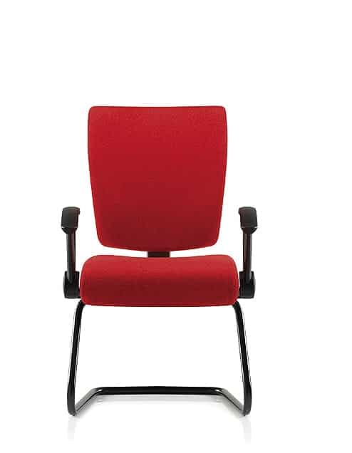 MayB Visitor Chair with medium back, black fixed arms and black cantilever frame MYB08