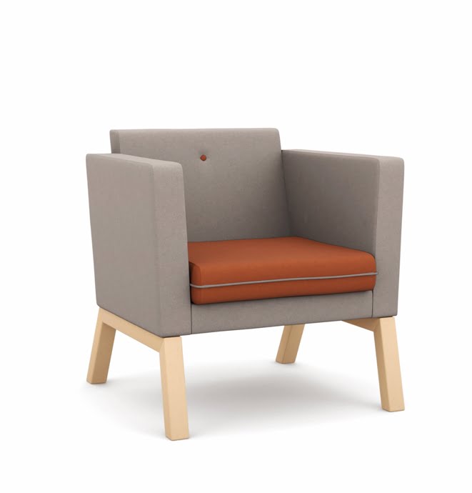 Me Myself& I Soft Seating low back armchair with two tone upholstery