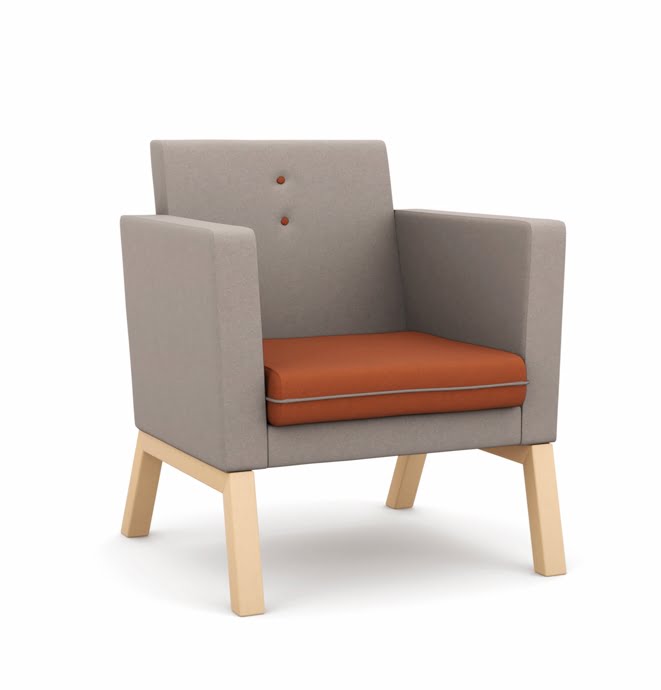 Me Myself& I Soft Seating medium back armchair with two tone upholstery
