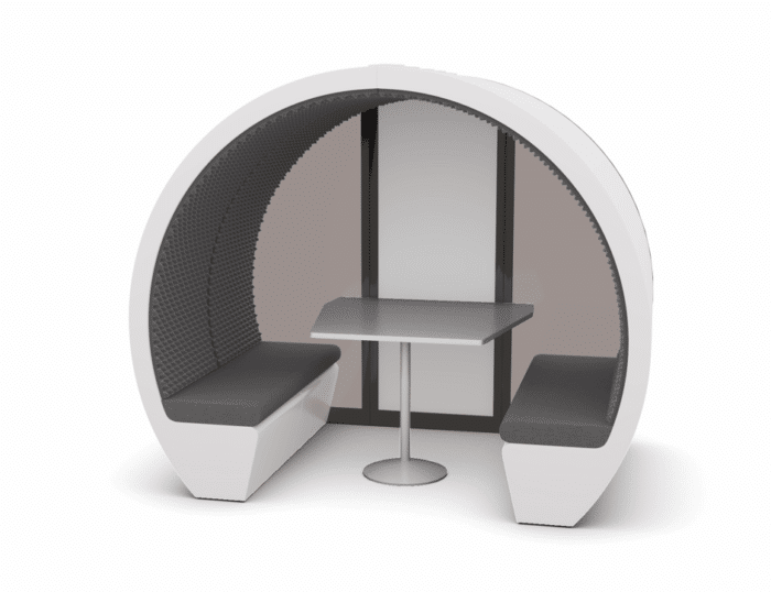 Meeting Pod 4 person part enclosed with glass back