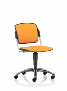 Mia Meeting Chair swivel chair with seat height adjustment, no arms, upholstered seat and back, 5 star chrome base MA85C