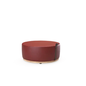 Moat Low Cylinder with Handle-Strap with a light wood base and a black side strap handle (on a dark background).