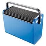MobilBox Portable Hot Desk Storage With Blue Body And Black Sliding Top