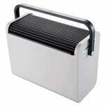 MobilBox Portable Hot Desk Storage With Light Grey Body And Black Sliding Top