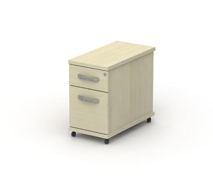 Mobile Pedestals 575mm high 300mm wide narrow mobile pedestal with 1 drawer and 1 filing drawer NMP2