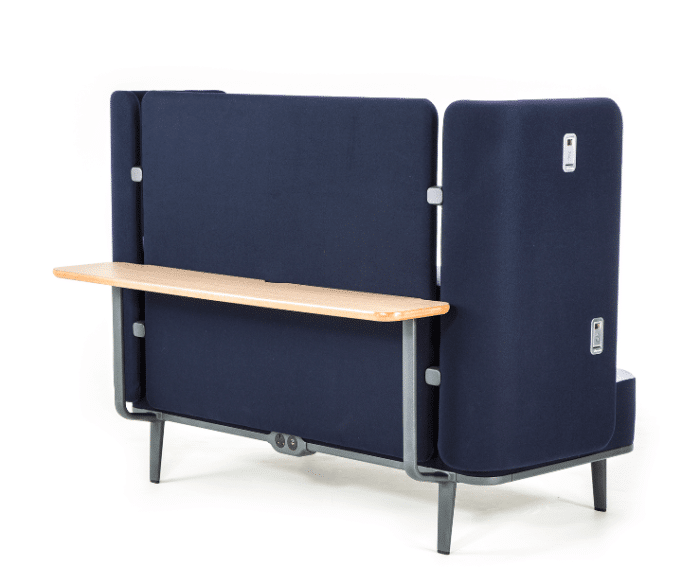 Mote Soft Seating straight unit with back and side screens and rear shelf - rear view