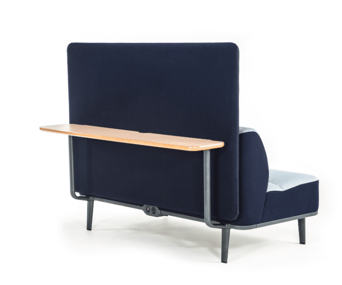 Mote Soft Seating straight unit with back screen and rear shelf